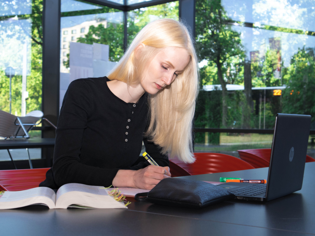 Alena is studying in the MZH building