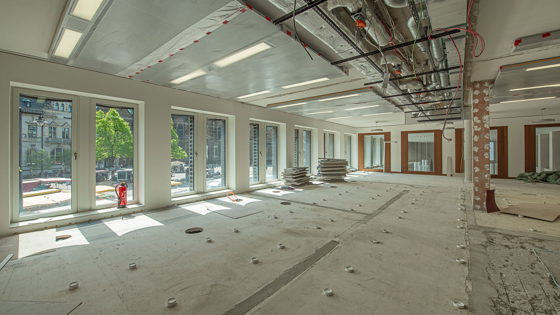 View of the library under construction in the Forum am Domshof.