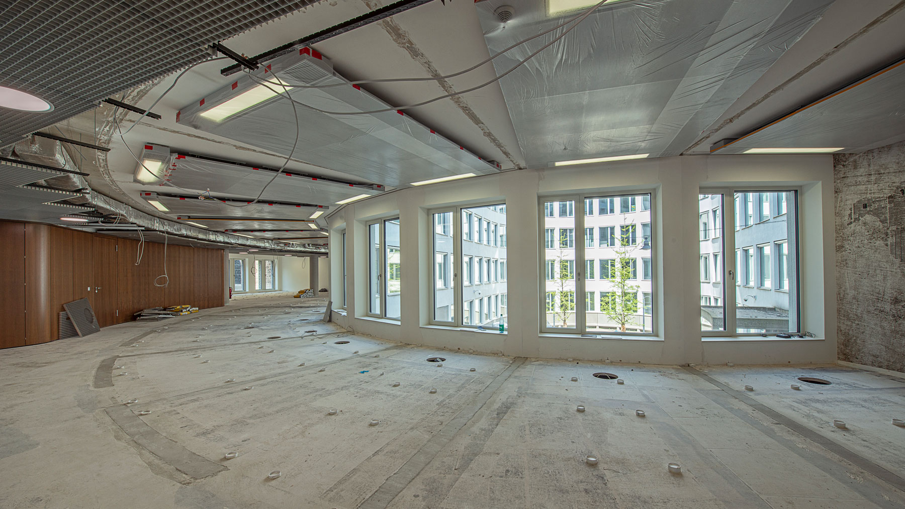 View of the library under construction in the Forum am Domshof.