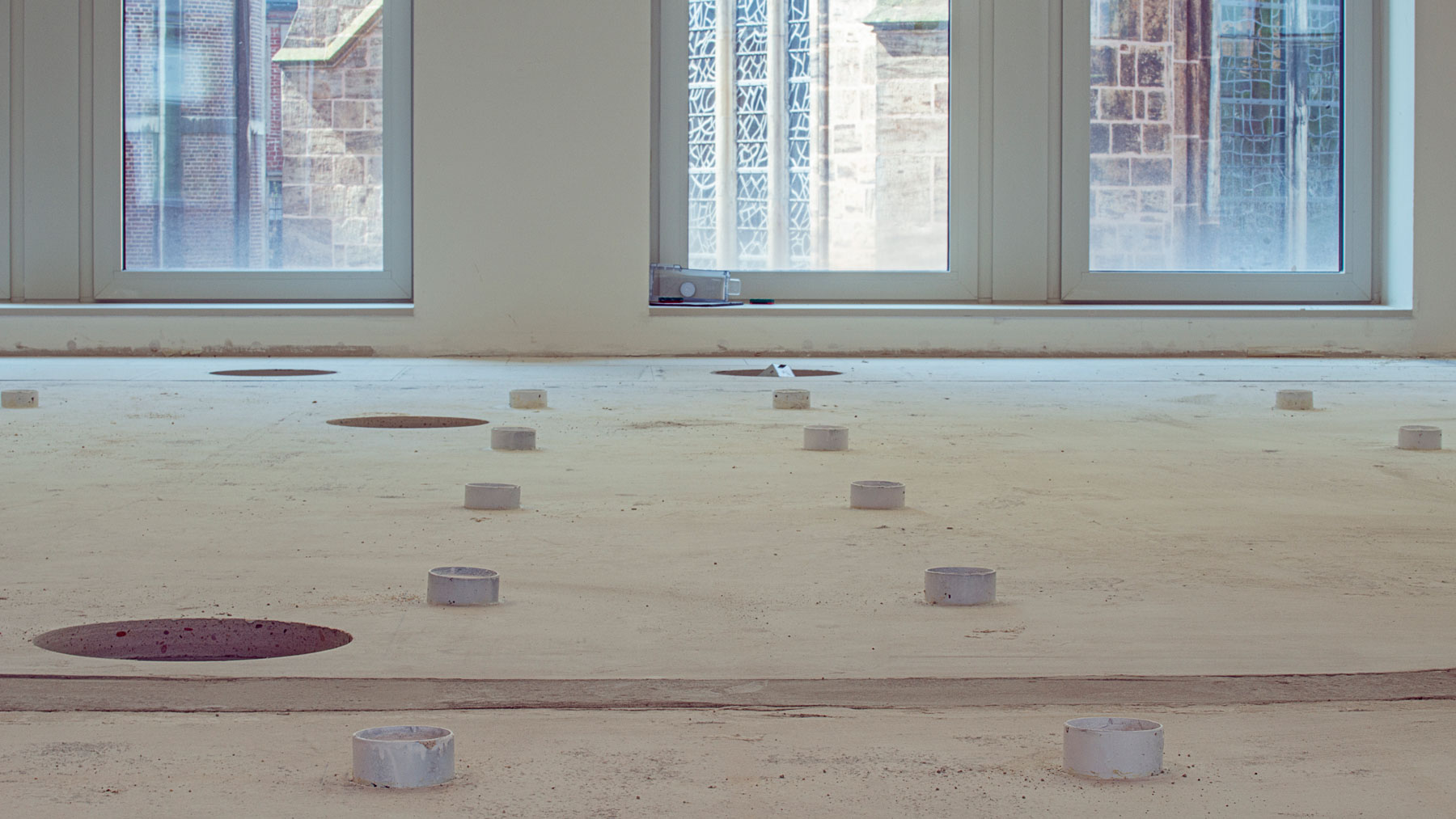 View of the library under construction in the Forum am Domshof.