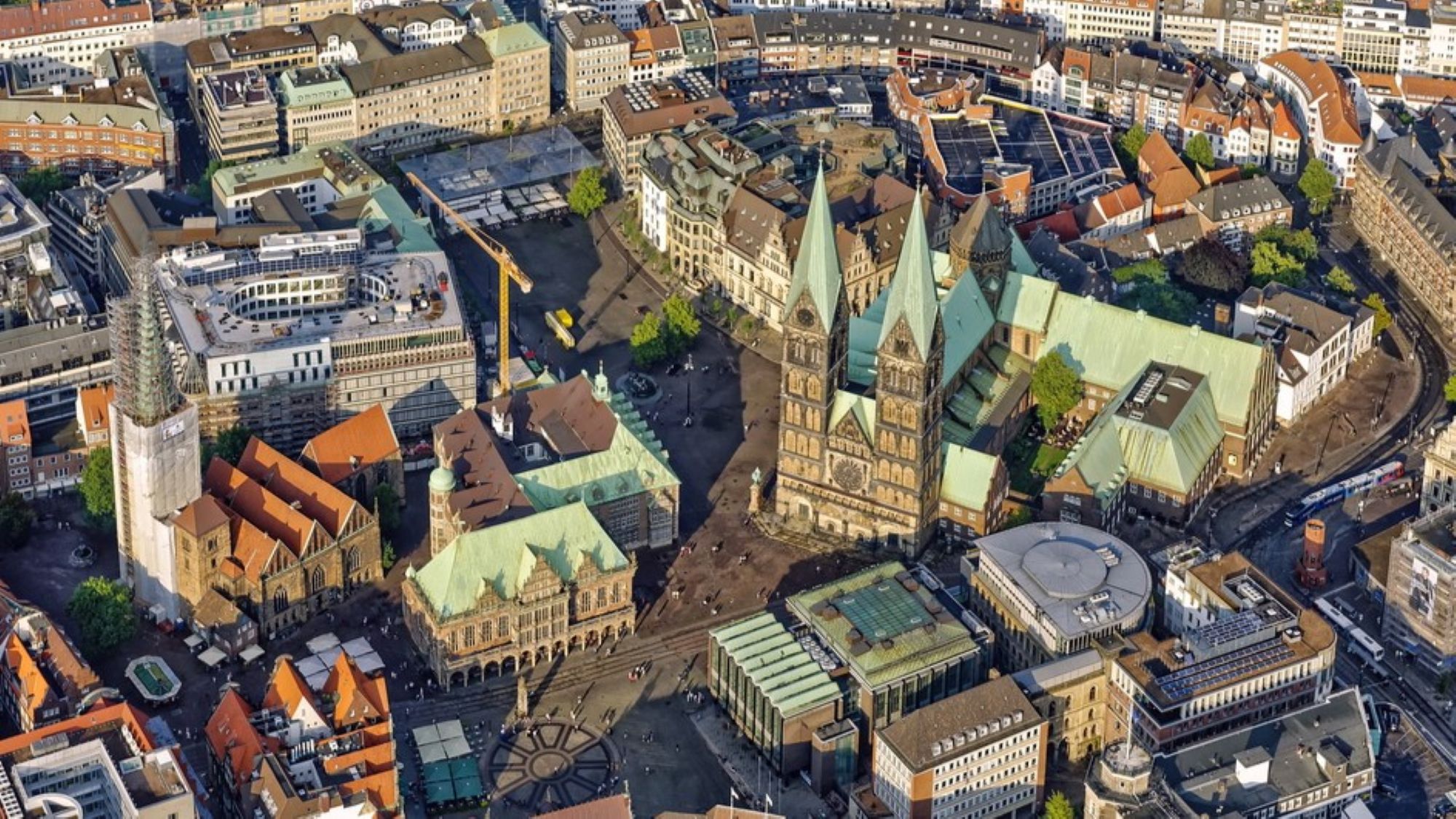 Bremen city center from above 